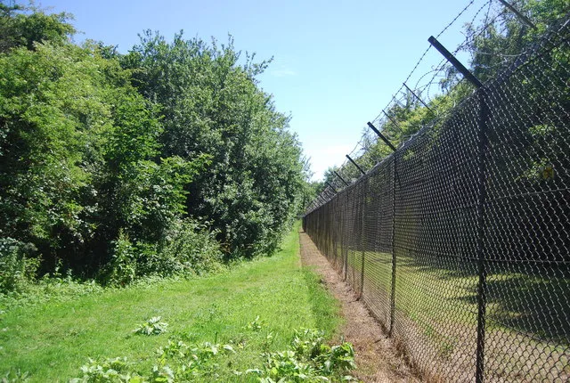 The boundary fence around the Fort Halstead site