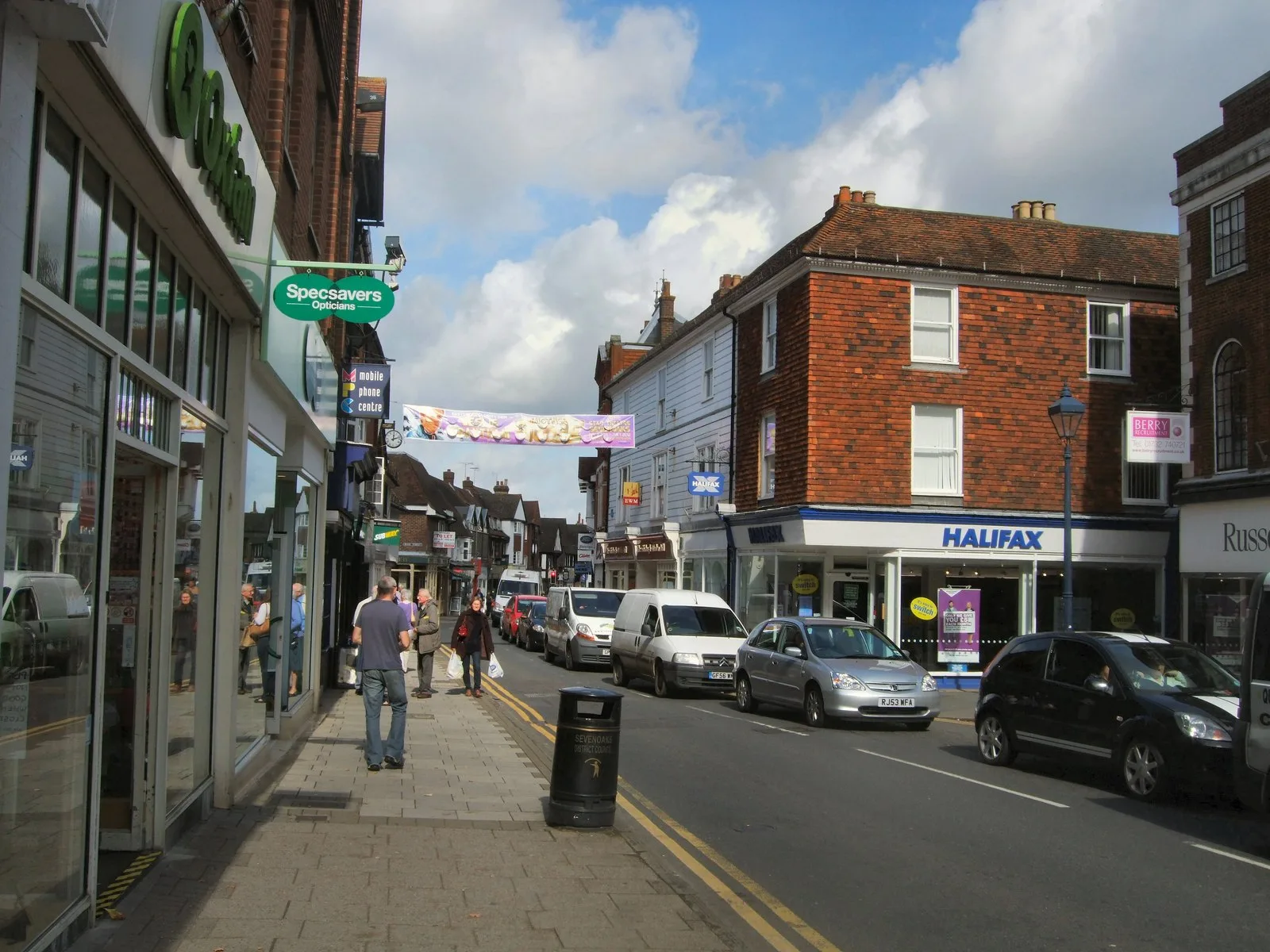 Sevenoaks High Street, looking along the town centre