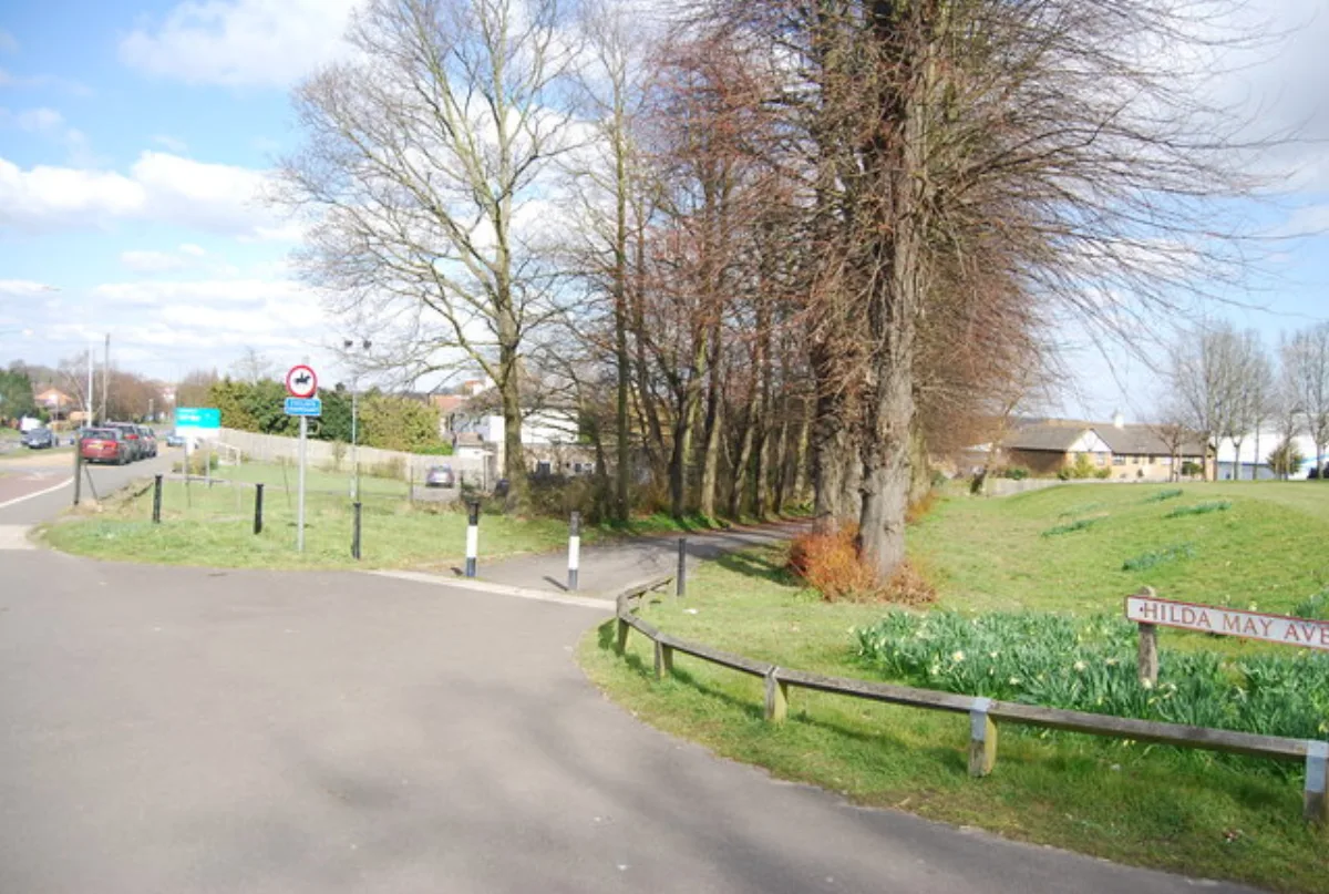 A footpath off Hilda May Avenue, Swanley, where the nursery is based