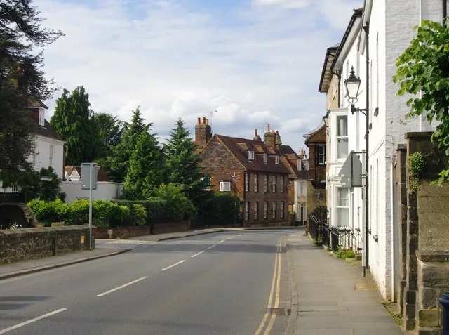 Sevenoaks High Street, looking north from opposite St Nicholas church